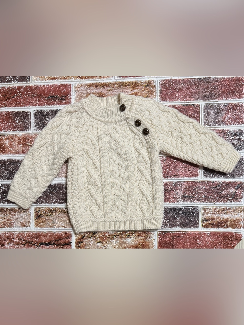 Aran Crafts Ireland 100% Merino Wool knit sweater 12-18m baby